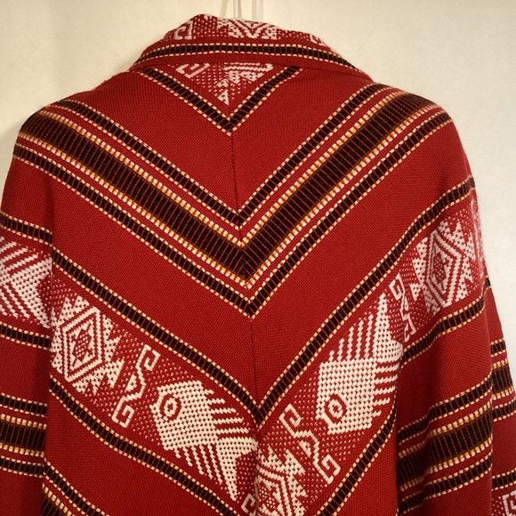 Vintage Western Aztec Poncho Made in Ecuador one size fits most - Picture 5 of 7